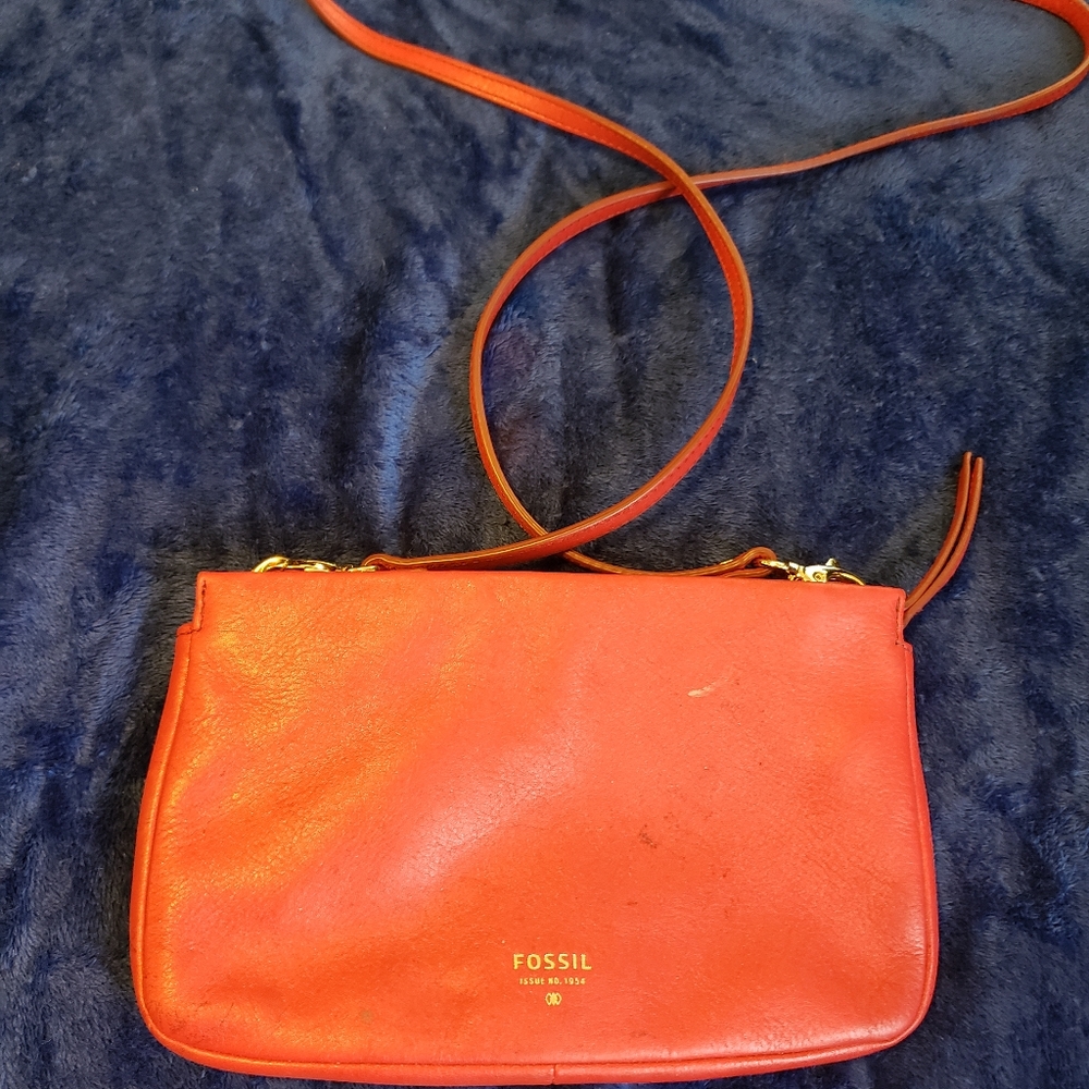 Fossil Red Leather Crossbody bags